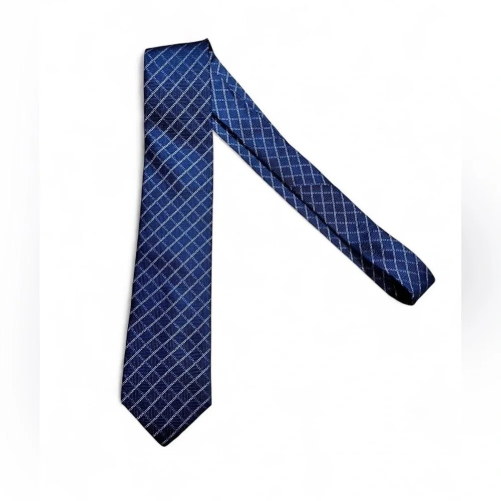 Michael Kors 100% Silk Elegant Blue Checkered Men's Tie